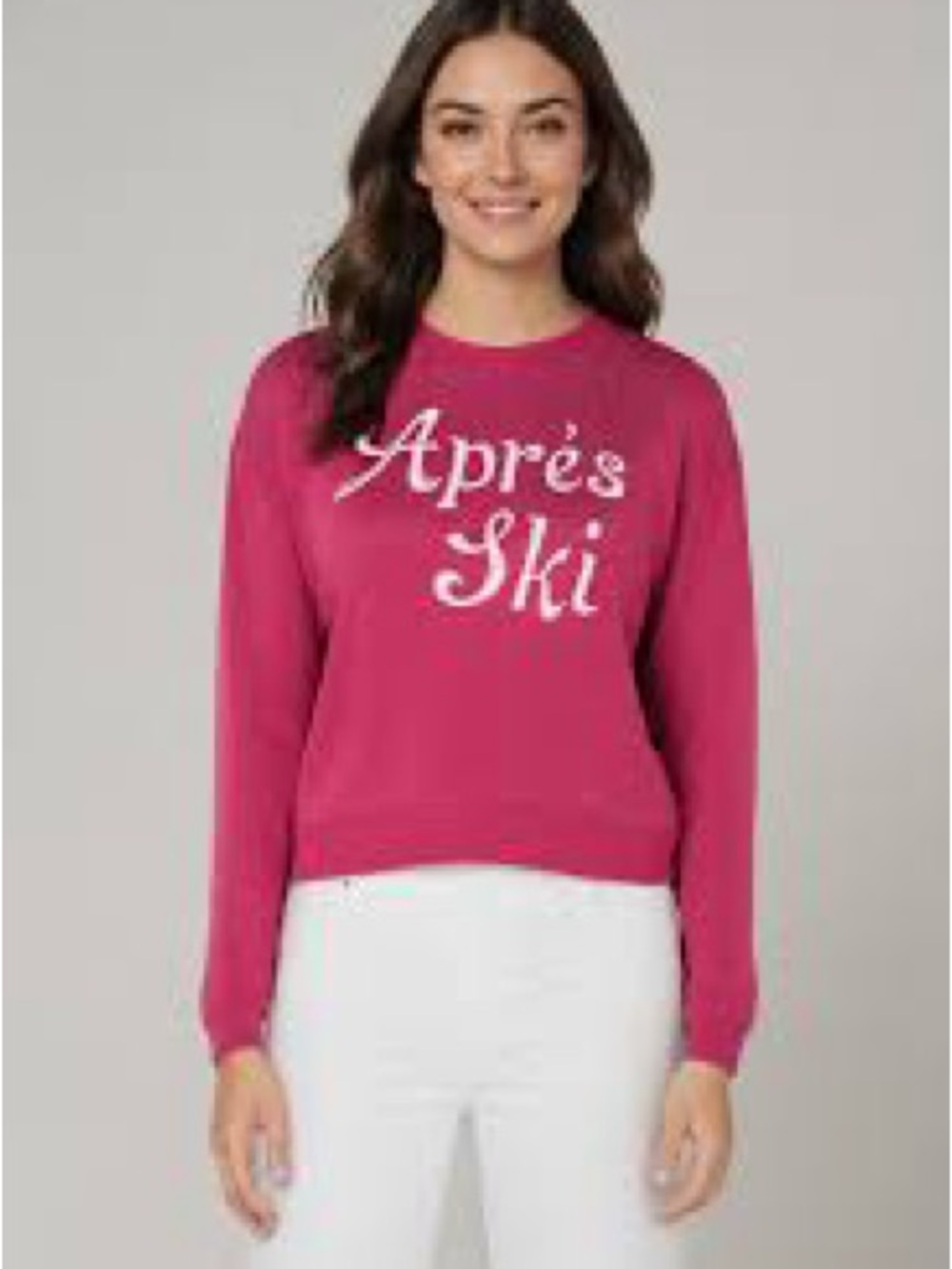 Wildfox Crewneck Apres Ski Bailey Sweater | Festival Fuchsia